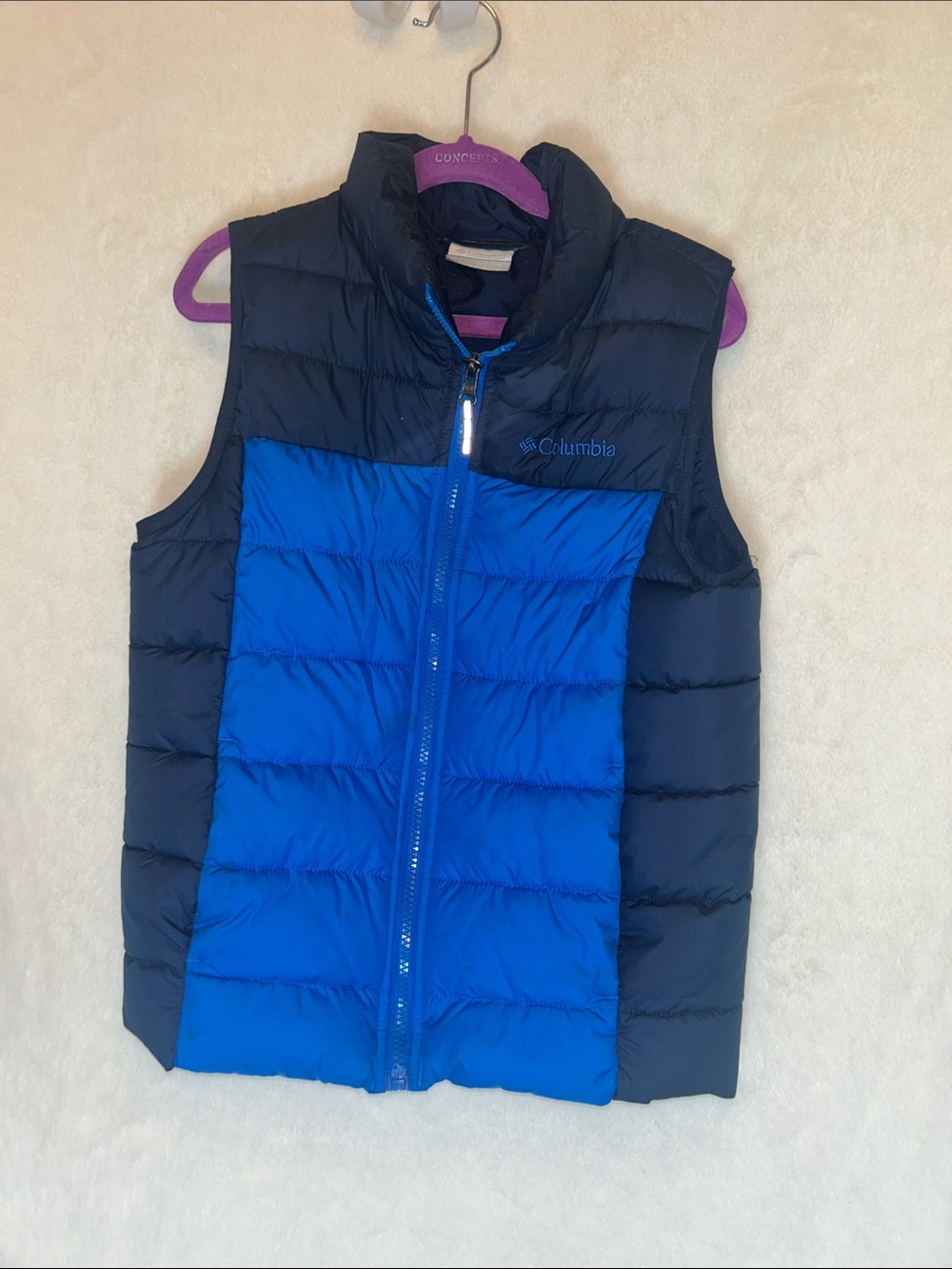 Columbia Kids Blue and Navy Quilted Puffer Vest